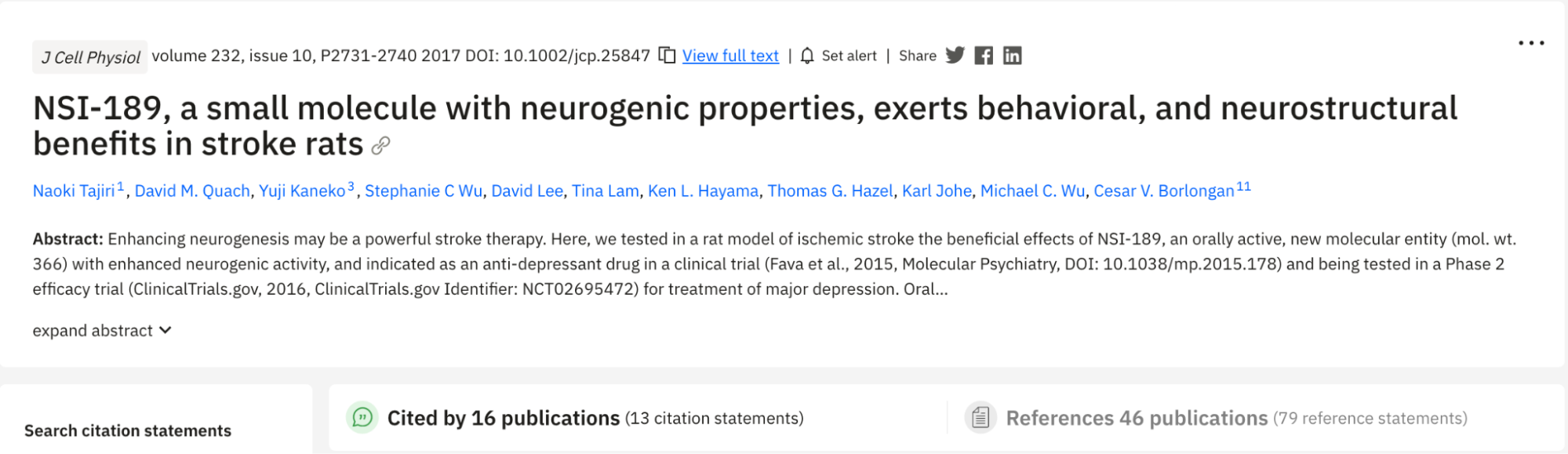 Metadata from the scite report showing information about the paper and how many times it was cited by others. Metadata from the scite report showing information about the paper and how many times it was cited by others.